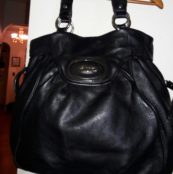 b. makowsky Handbags - B. Makowsky Black Pebbled Leather Satchel Bag